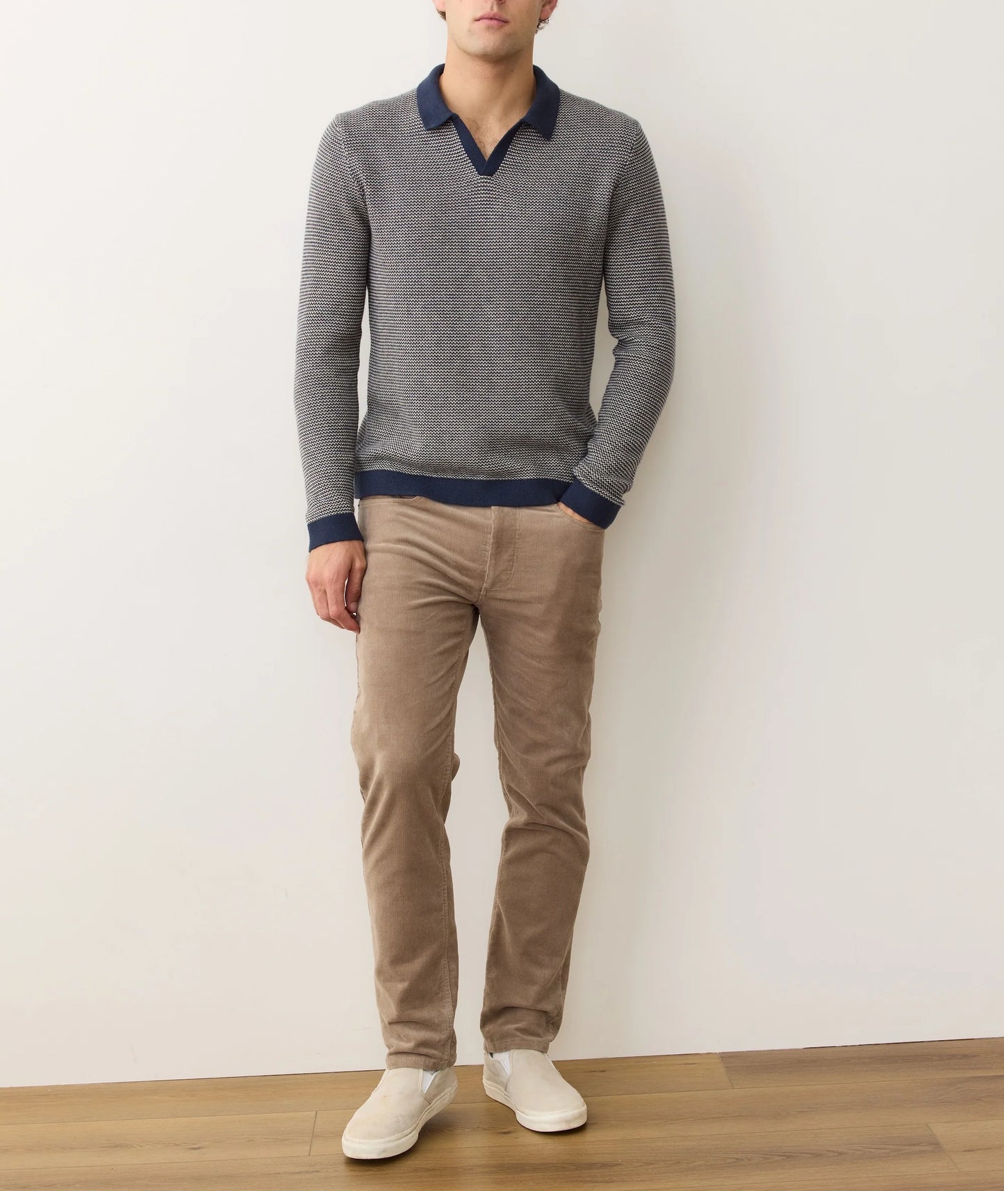 Liam Sweater Polo | Navy/Driftwood