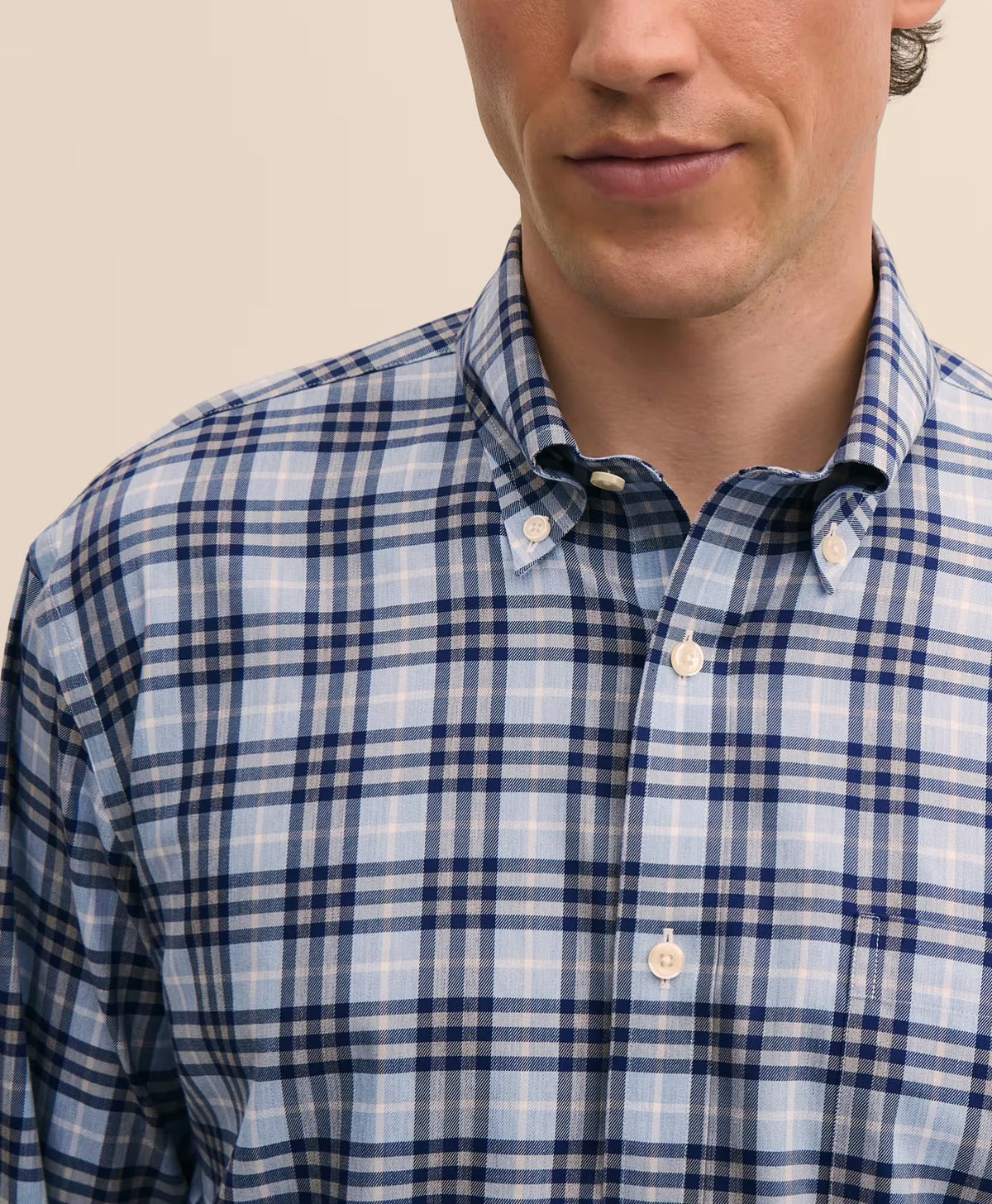 Twill Polo Button Down Collar | Light Blue