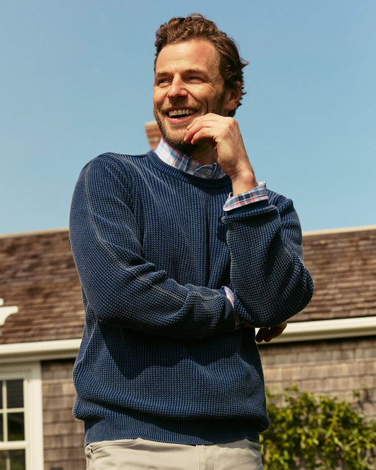 Carrington Garment Dyed Crew Sweater | Dress Blue