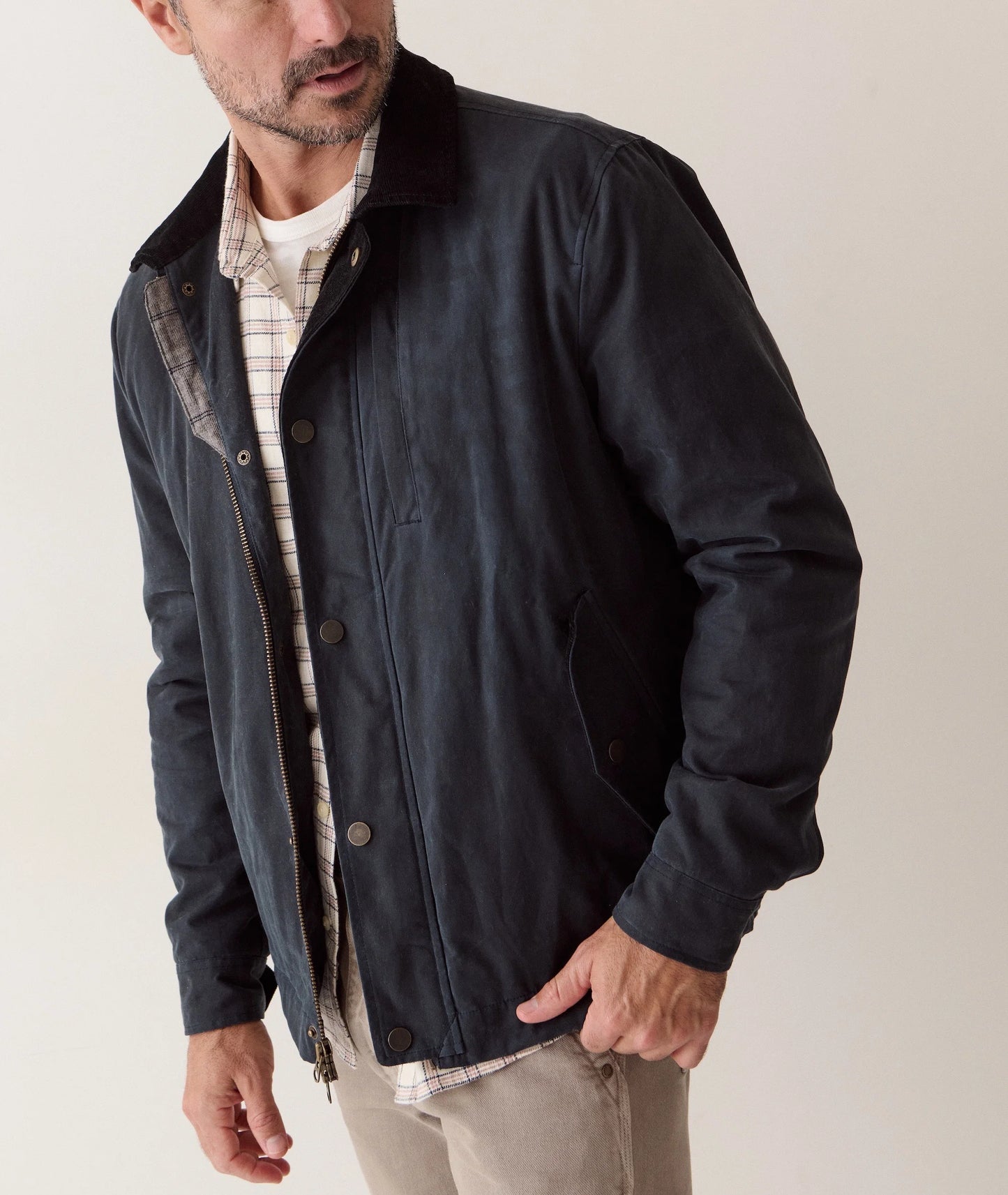 Weston Wax Canvas Barn Jacket | Dark Blue