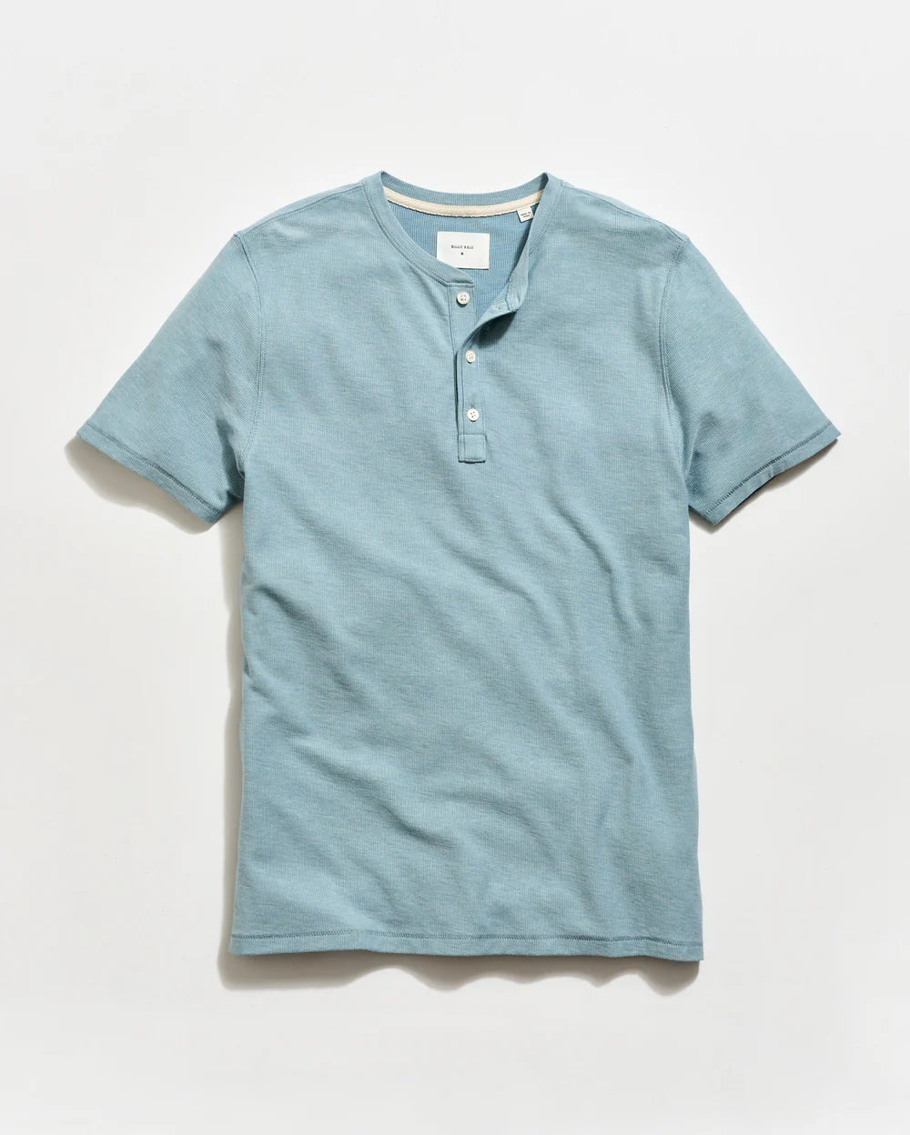 SS Birdseye Henley | Steel Blue/Tinted White