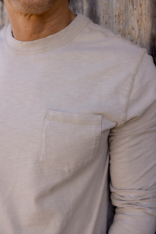 Hewitt Garment Dyed Pocket Tee | Ecru
