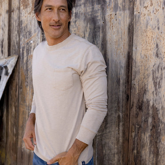 Hewitt Garment Dyed Pocket Tee | Ecru