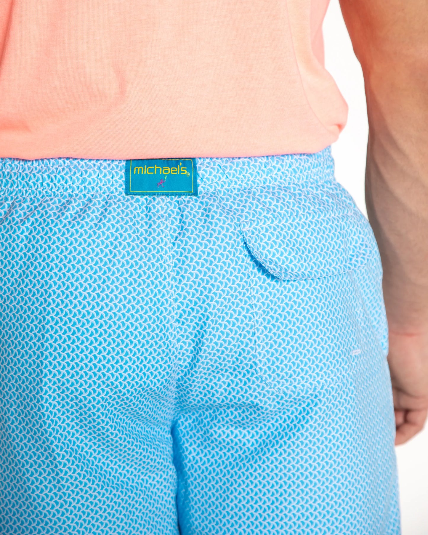 Cyclist Liner Swim Trunk | Wave Print Turquoise