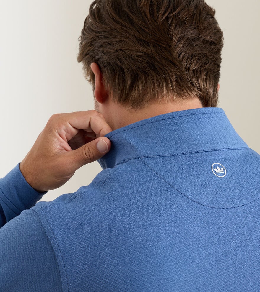 Perth Cross-Hatch Performance 1/4 Zip | Windsor Blue