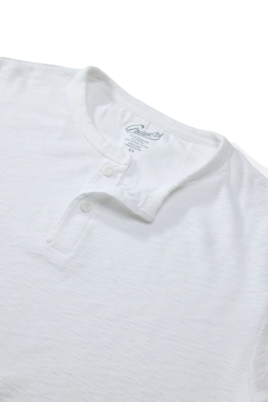 Clint Waffle SS Henley | Antique White