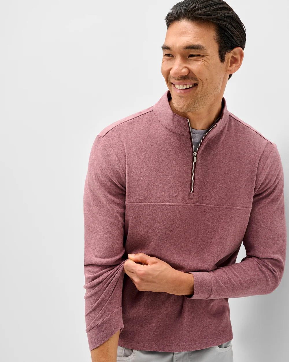 Mikey Fleece 1/4 Zip Zip | Rum