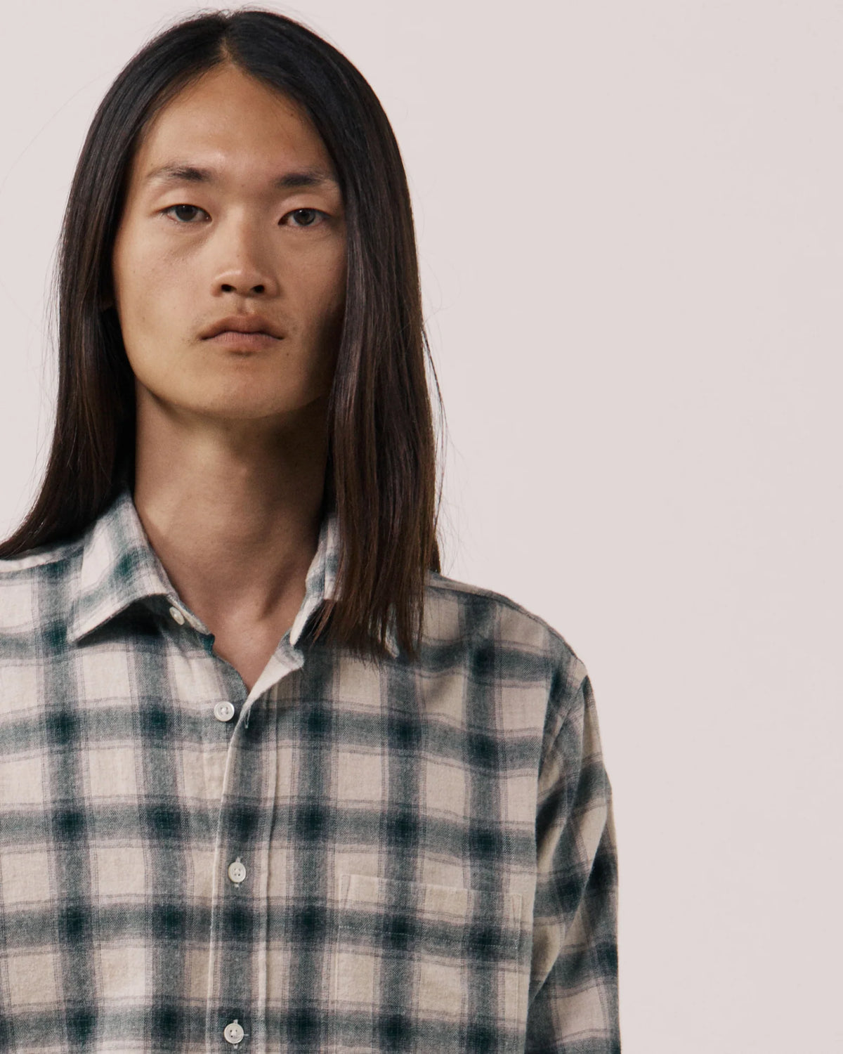 Paul Checked Flannel Shirt | Natural & Green