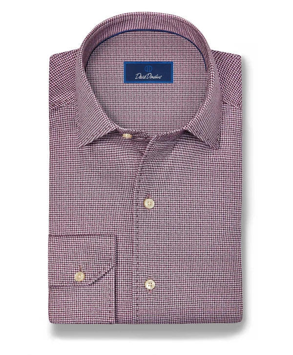 Check Knit Sport Shirt | Merlot & White