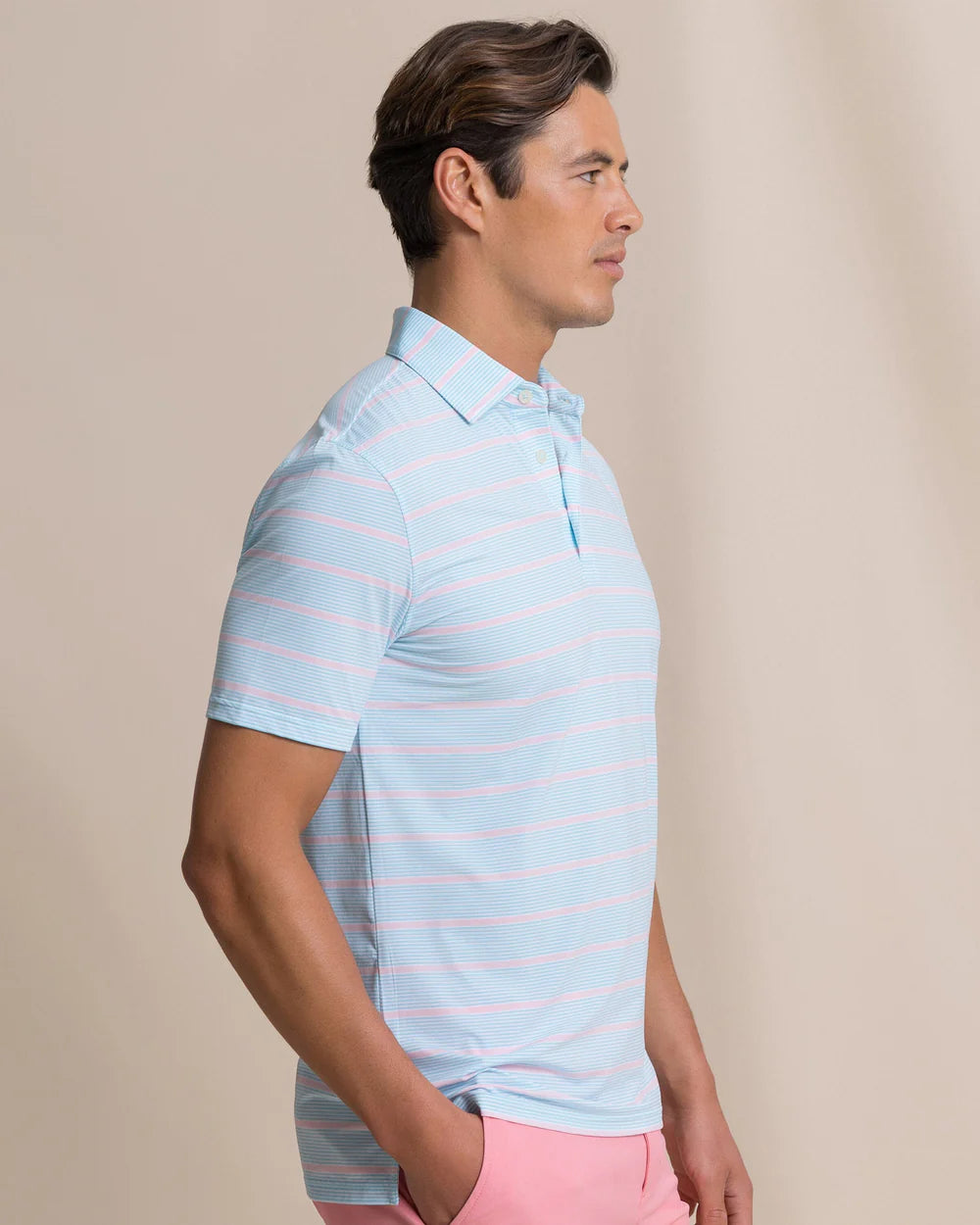 Core Sound Stripe Polo | Tropical Breeze Blue