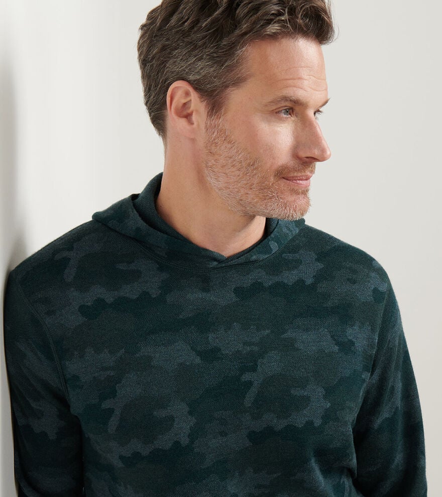 Reversible Camo Popover Hoodie | Deep Verdant