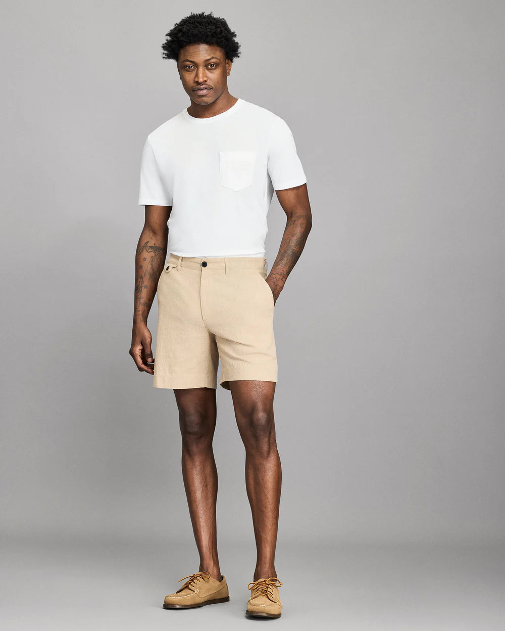 Slub Cotton Moore Short | Khaki