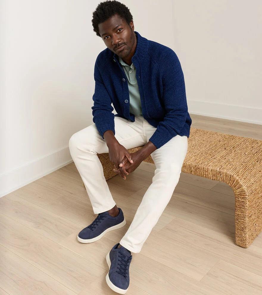 Tilden Full-Button Sweater | Navy