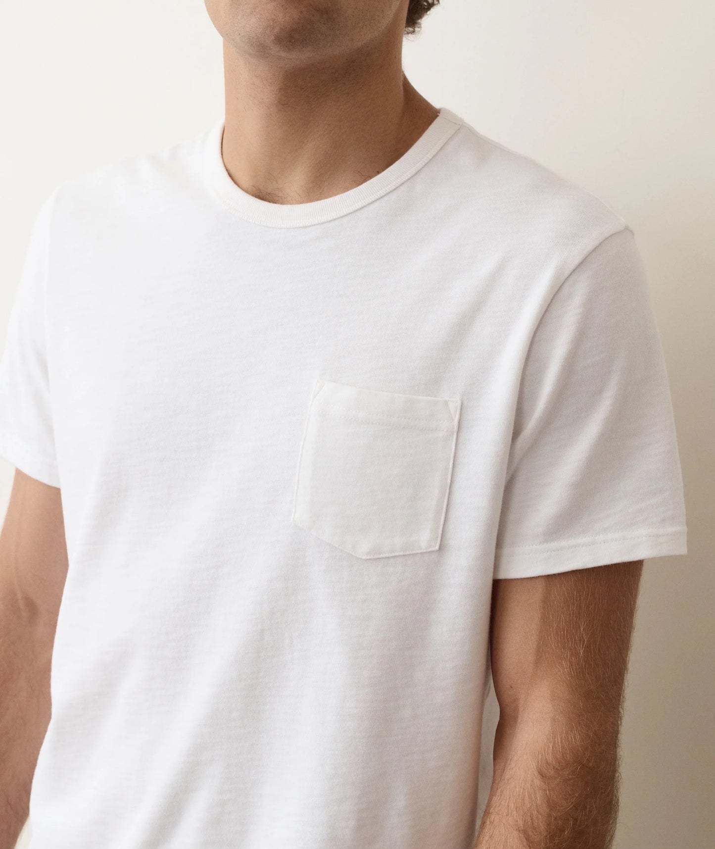 Luxe Slub Pocket Tee | White