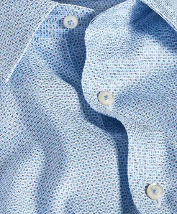 Sky Geometric Print Stretch Dress Shirt Trim Fit