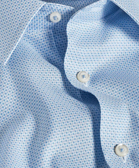 Sky Geometric Print Stretch Dress Shirt Trim Fit