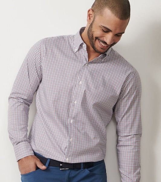 Julian Crown Lite Cotton-Stretch Sport Shirt | Navy