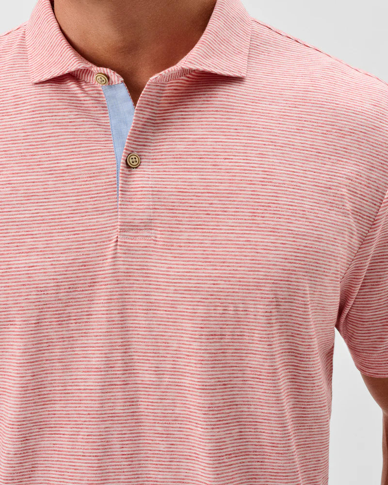 Thatcher Polo | Slate Rose Stripe