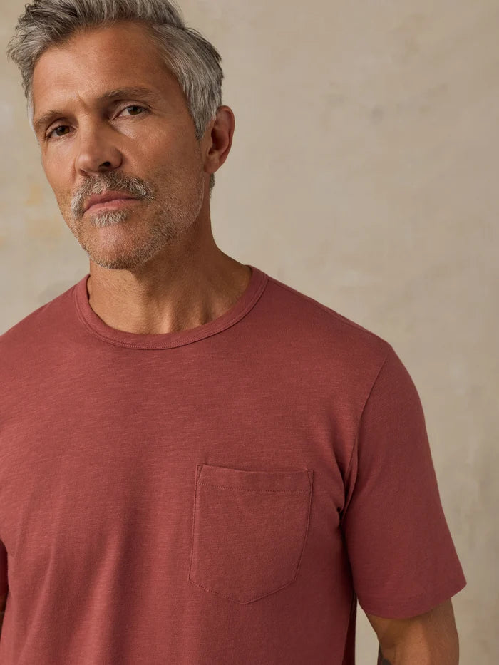 Sunwashed Pocket Tee | Sunset Red