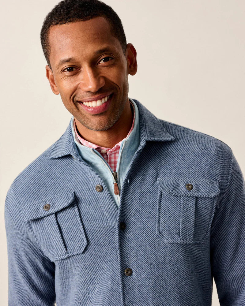 Carl Stretch Knit Flannel Lodge Shirt | Laguna Blue