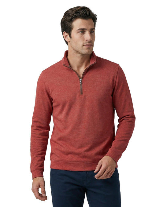 Stretch Heather Fleece Pullover | Brick