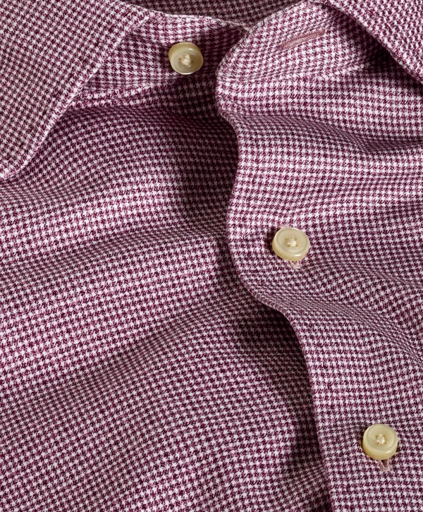 Check Knit Sport Shirt | Merlot & White