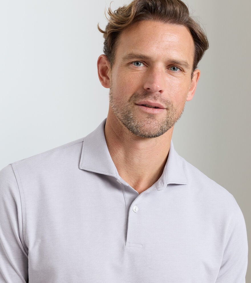 Albatross Cotton-Blend Pique Polo | Gale Grey