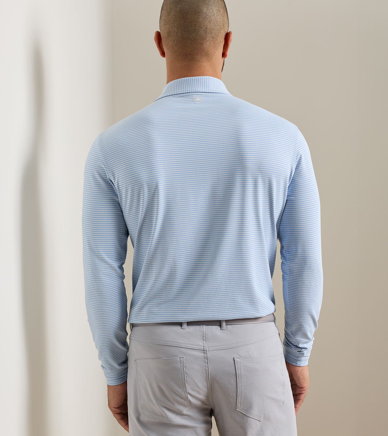 Lyons Stripe Performance Jersey LS Polo | Lakeside