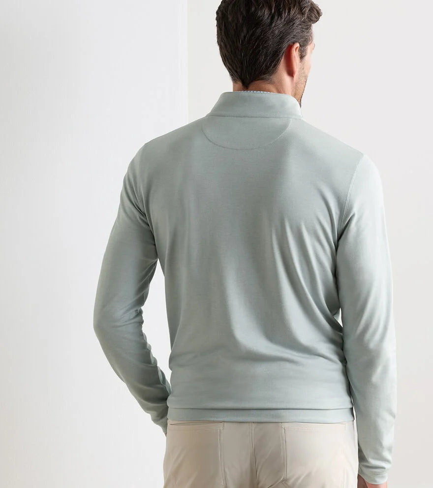 Albatross Cotton-Blend Pique 1/4 Zip | Light Willow