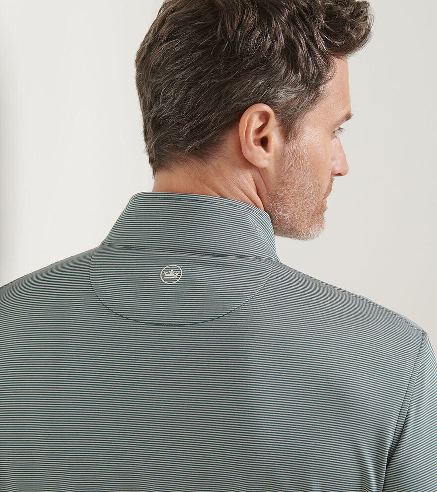 Perth Sugar Stripe Performance 1/4 Zip | Nordic Pine