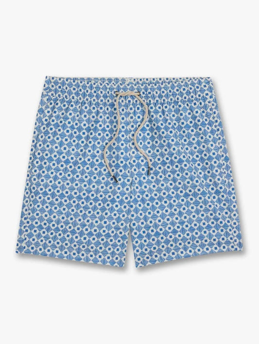 Bayberry Trunk | Seersucker Sea Blue Tiles