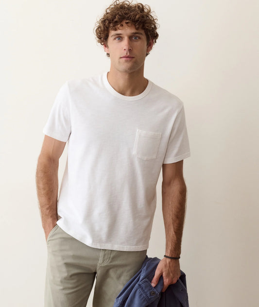 Luxe Slub Pocket Tee | White