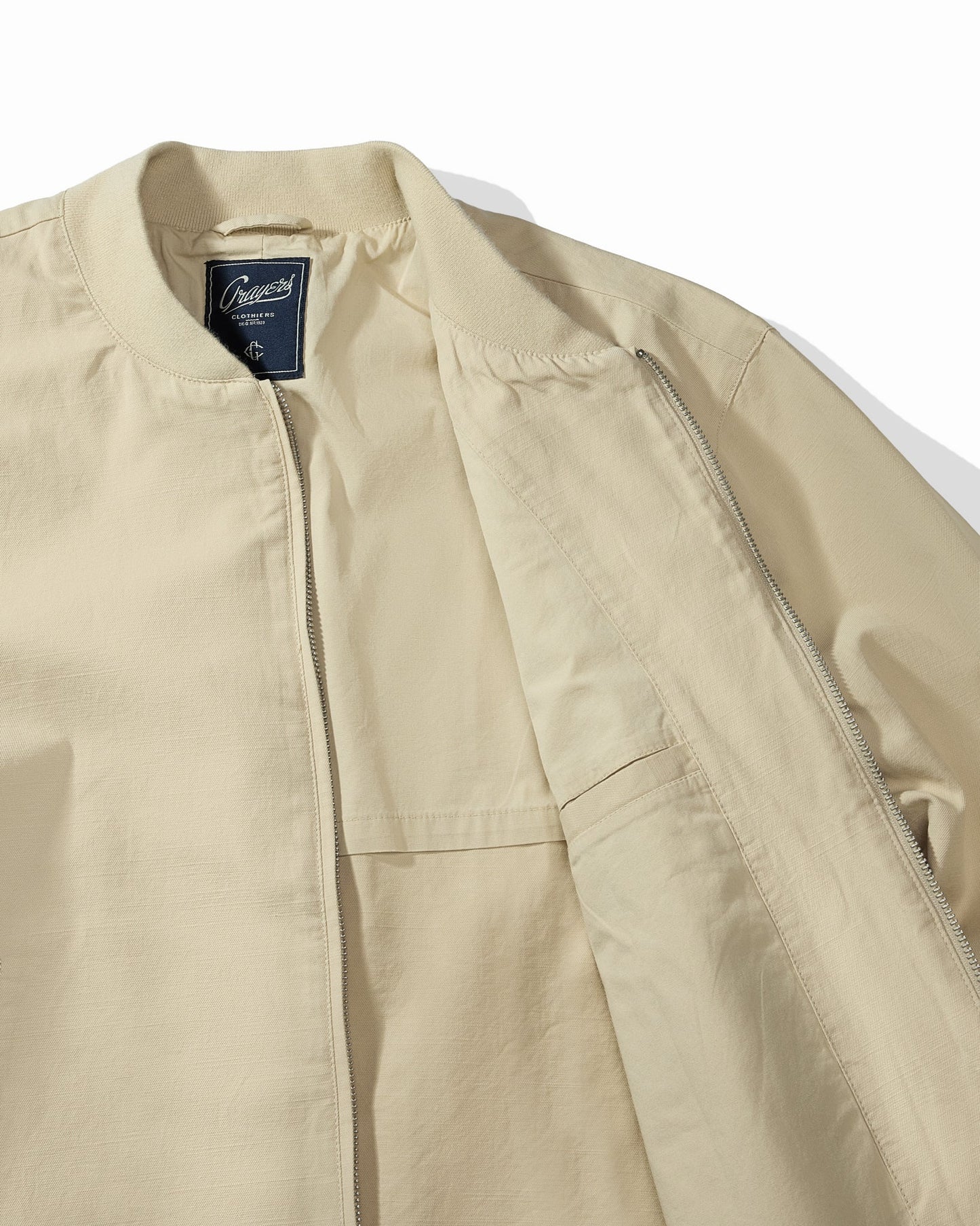Conrad Cotton Linen Bomber | Light Khaki