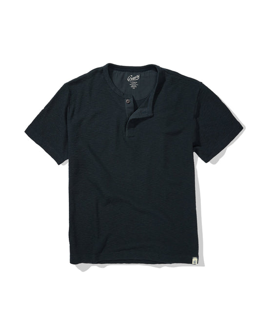 Clint Waffle SS Henley | Dark Navy