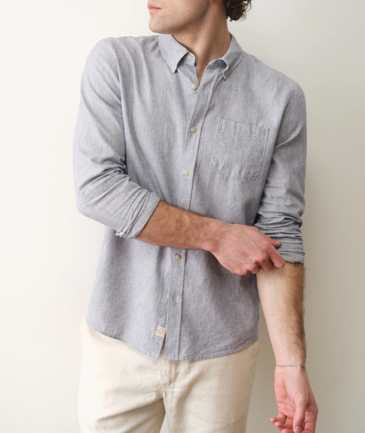 Better-Than-Linen Shirt | Natural/Navy Stripe