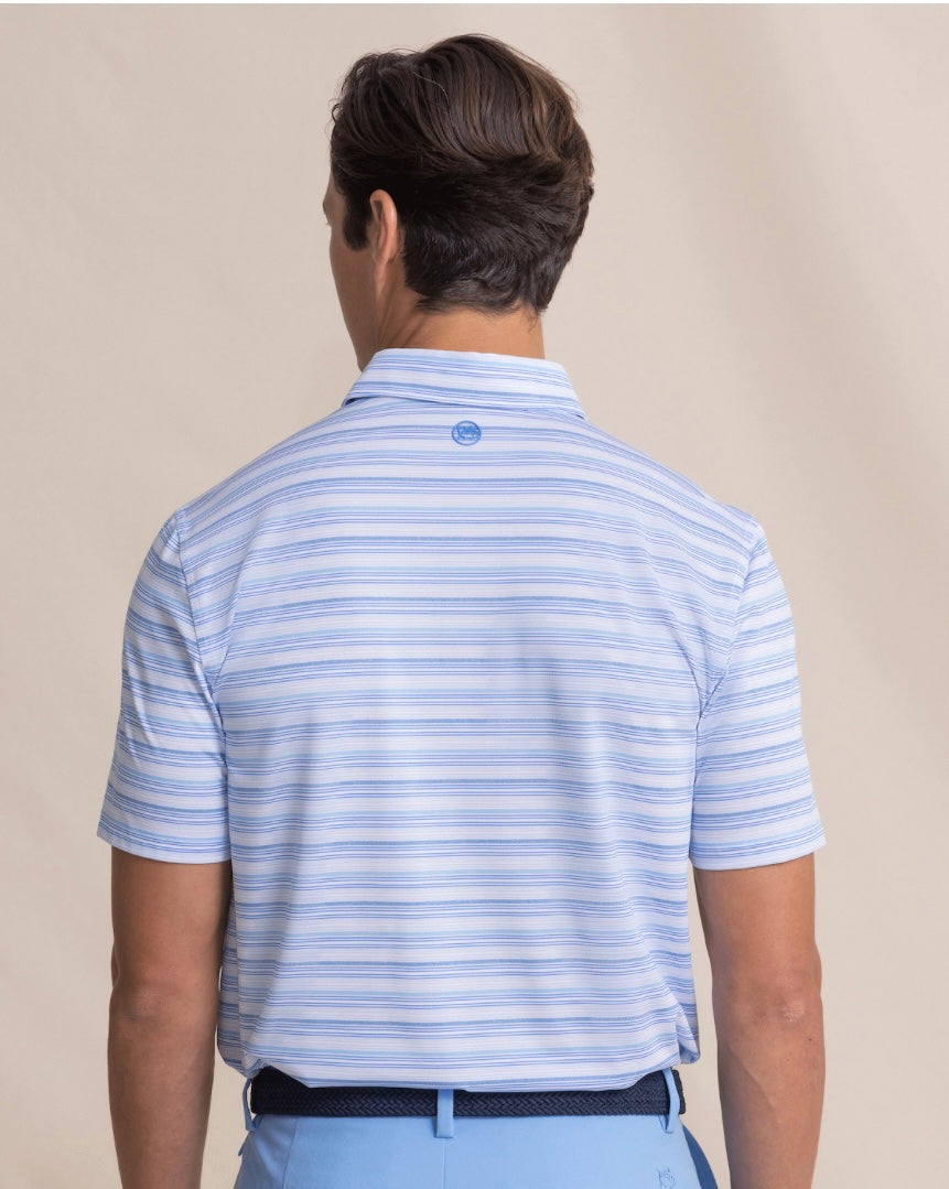 Wild Winds Stripe Polo | Heather Blue Stream