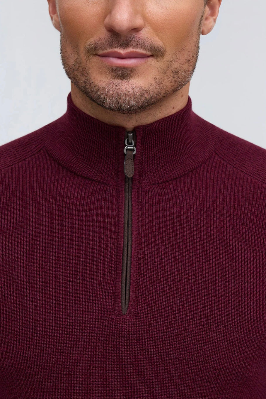 English Rib 1/4 Zip | Merlot