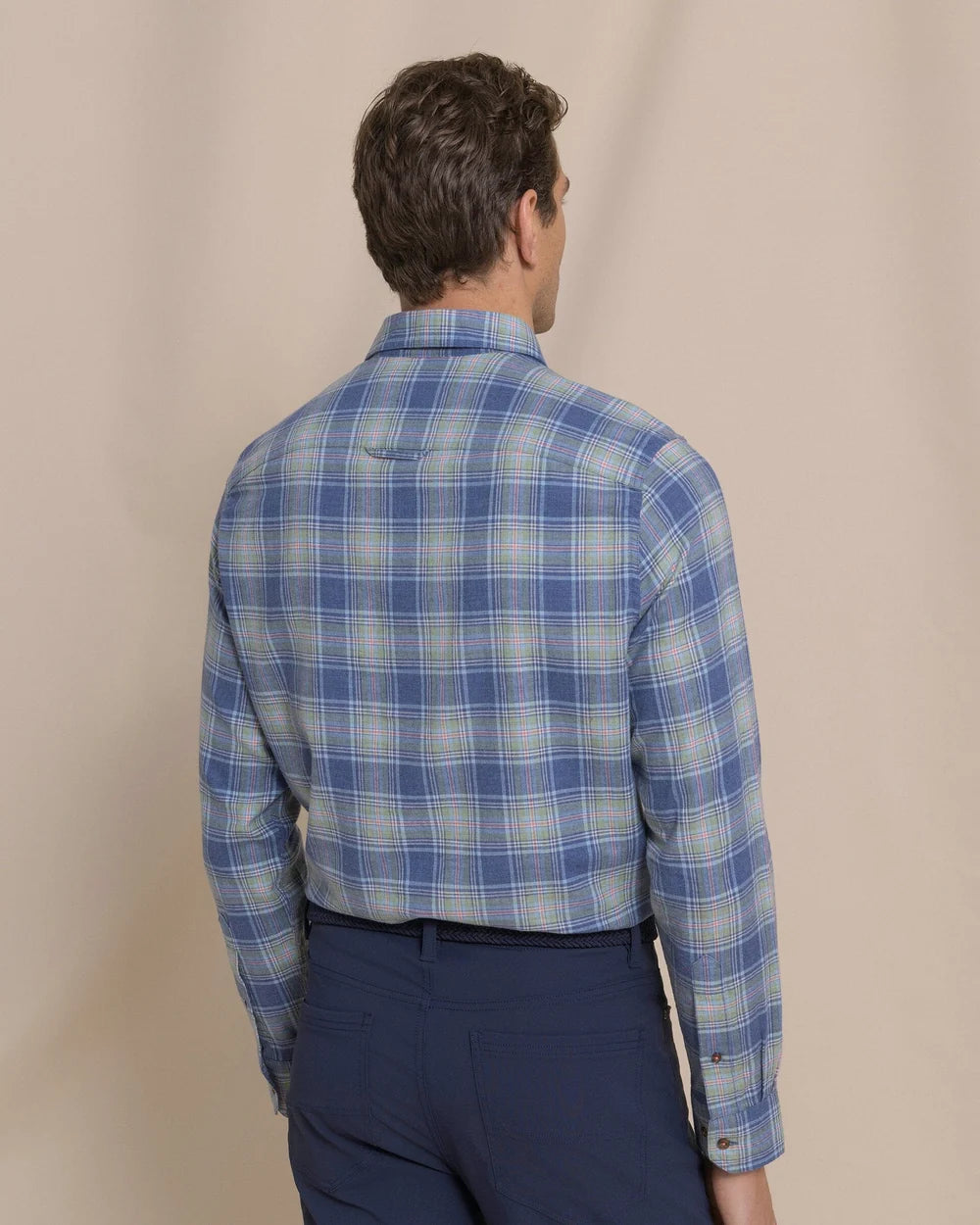 Ocean View Heather Brushed Twill Sportshirt | Heather Nautical Blue