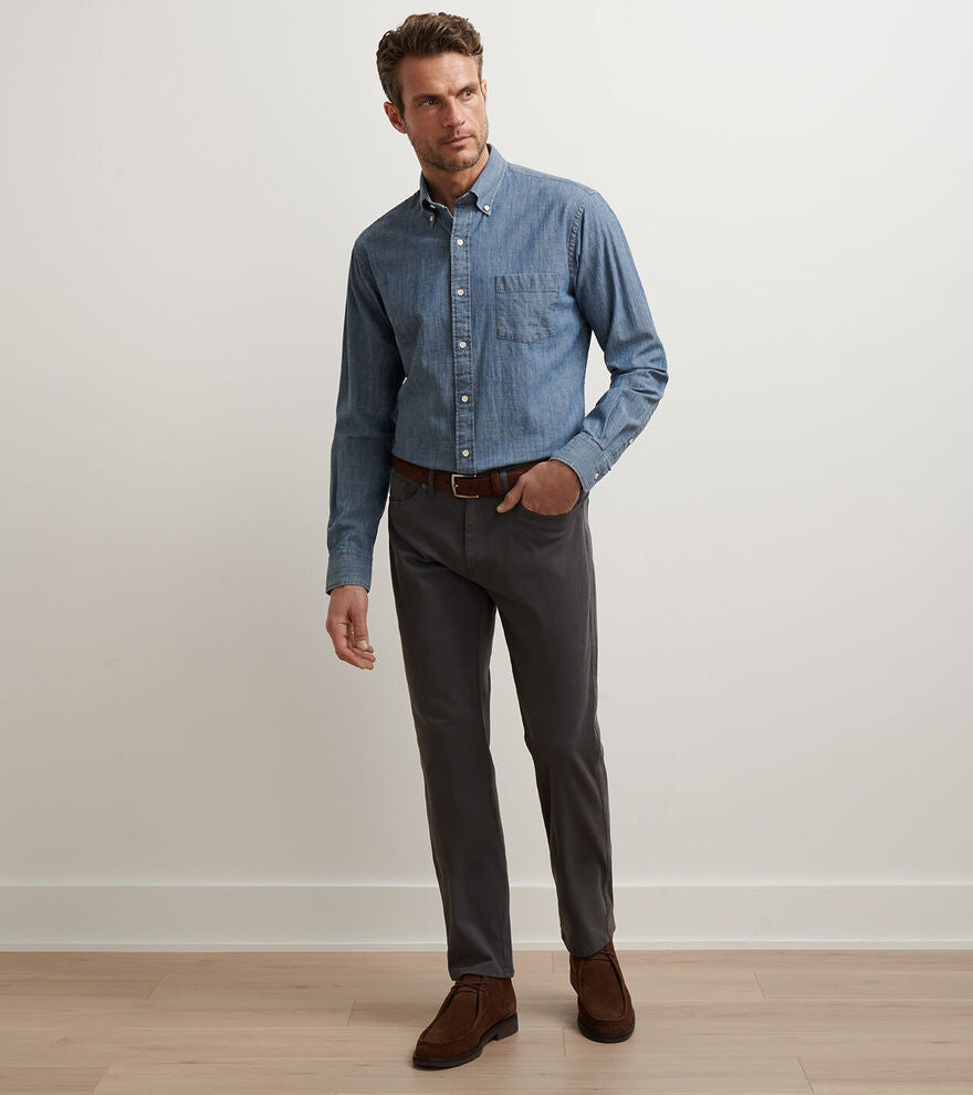 Signature Sateen Five-Pocket Pant | Iridium