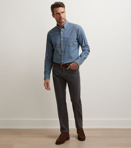 Signature Sateen Five-Pocket Pant | Iridium