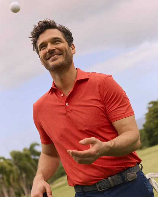 Brreeze Perf Polo | Heather Poppy Red