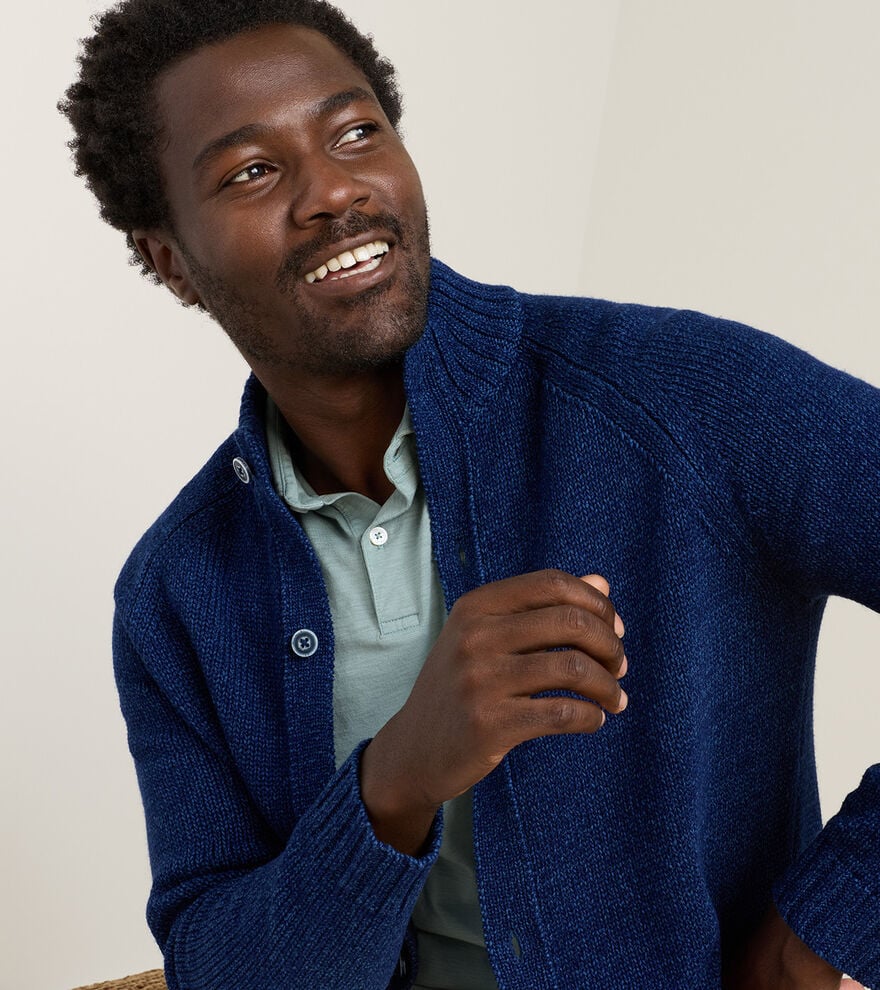 Tilden Full-Button Sweater | Navy
