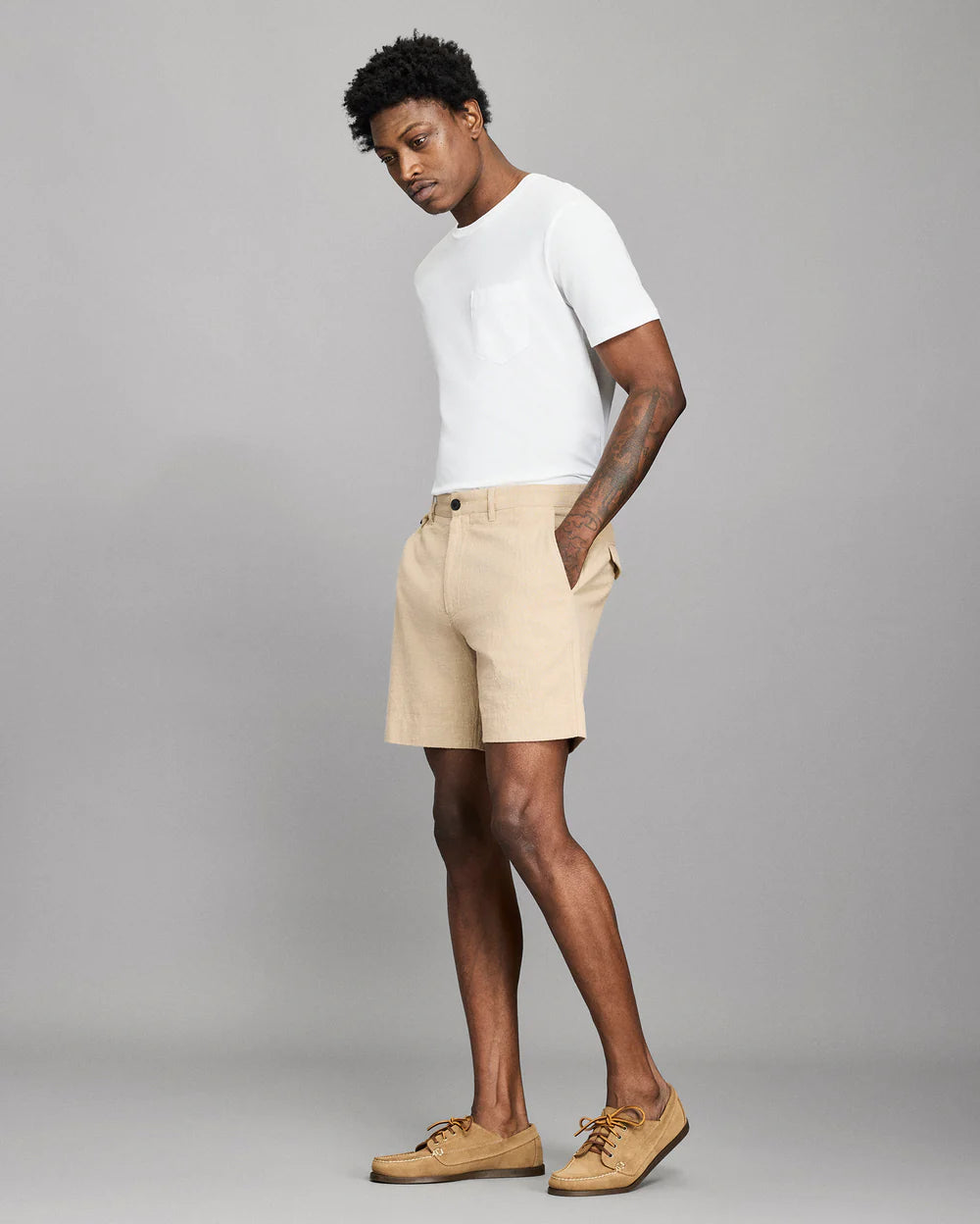 Slub Cotton Moore Short | Khaki