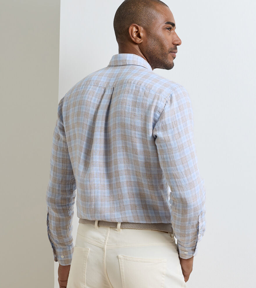 Milo Linen Sport Shirt | Cloudy Blue