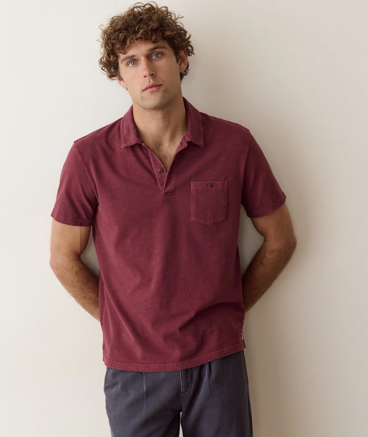 Luxe Slub Pocket Polo | Cabernet