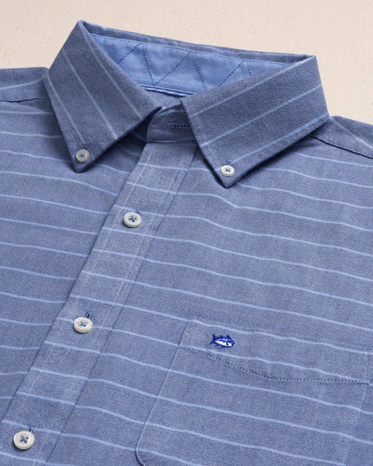 Stringline Oxford Stripe Sport Shirt | Nautical Blue