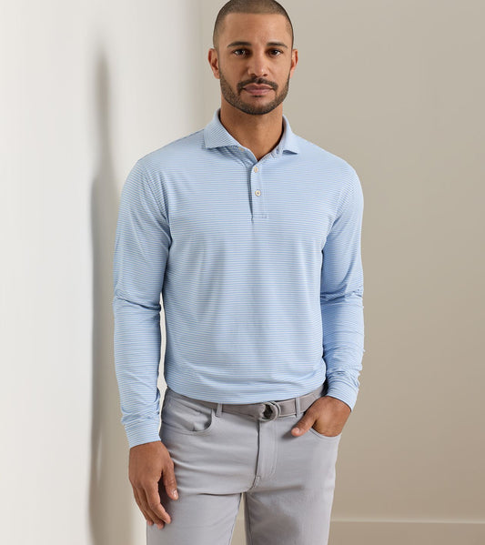 Lyons Stripe Performance Jersey LS Polo | Lakeside
