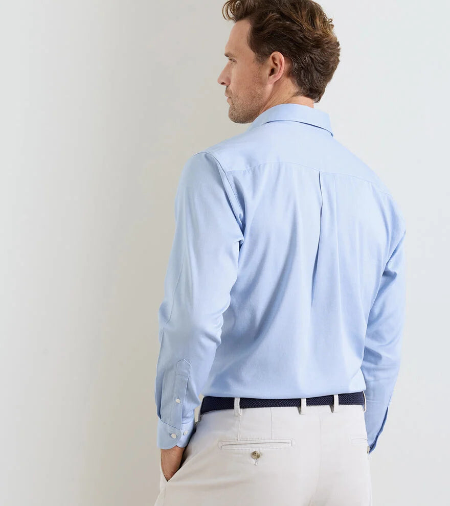 Campbell Perfect Pinpoint Cotton-Stretch Sport Shirt | Cottage Blue