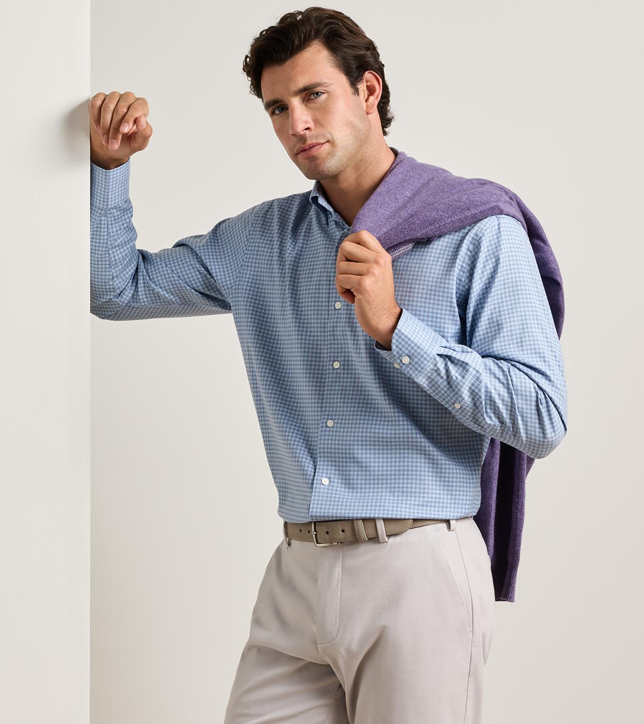 Liam Crown Soft Twill Sport Shirt | Blue Freesia