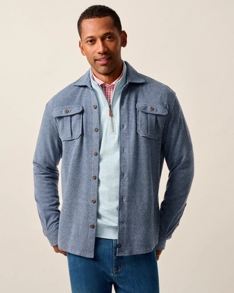 Carl Stretch Knit Flannel Lodge Shirt | Laguna Blue
